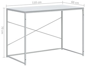 Secretária computador 110x60x70 cm derivados madeira branco