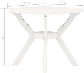 Mesa de bistrô 70x70x72 cm plástico branco