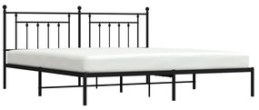 Estrutura de cama com cabeceira 193x203 cm metal preto