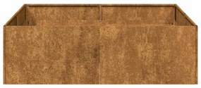 Floreira enferrujada 100x100x30 cm aço resistente