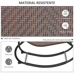 Outsunny Espreguiçadeira de Exterior com Apoio para os Braços e Efeito