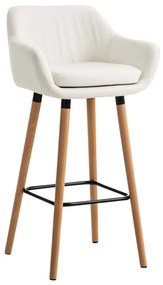 Banco de bar Grant em couro sintético e com estrutura de Cor Natural 55 x 99 x 46 cm Branco