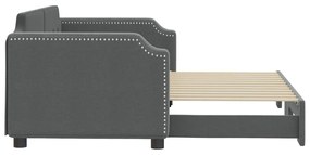 Sofá-cama com gavetão 90x190 cm tecido cinzento-escuro