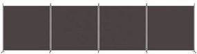 Divisória de quarto com 4 painéis 698x180 cm tecido castanho