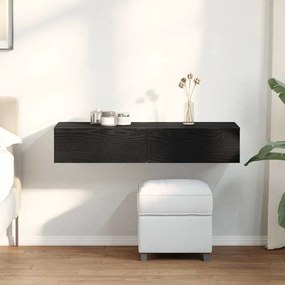 vidaXL Prateleira parede c/ gavetas 100x36x19 cm deriv. madeira preto