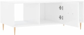 Mesa de centro 102x50x40 cm madeira processada branco brilhante