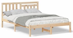 Estrutura da Cama com cabeceira Castanho 140 x 190 cm