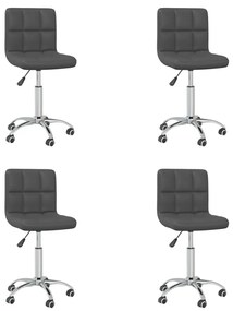 vidaXL Cadeiras de jantar giratórias 4 pcs couro artificial cinzento
