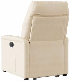 Poltrona de massagens reclinável elevatória microfibra bege