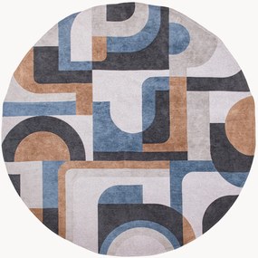 Tapete redondo lavável em jacquard para interior e exterior Module