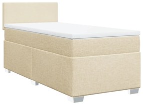 Cama com molas/colchão 90x190 cm tecido cor creme