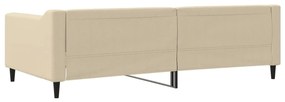 Sofá-cama 100x200 cm tecido cor creme