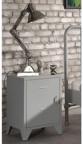 Vipack Mesa de cabeceira Bronxx com porta metal cinzento mate