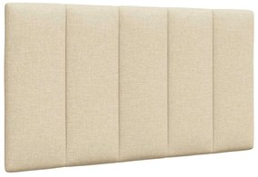 Estrutura de cama sem colchão 90x190 cm tecido creme