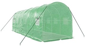 Estufa com estrutura de aço 12 m² 6x2x2 m verde