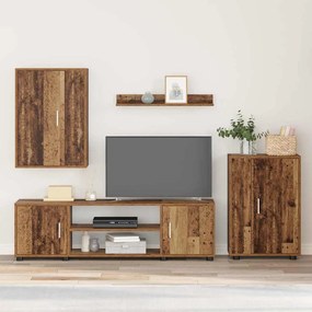 vidaXL Conjunto de Gabinete para TV de 4 Peças 4 pcs Madeira antiga