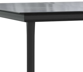Conjunto jantar jardim 9 peças almofadas vidro vime PE castanho