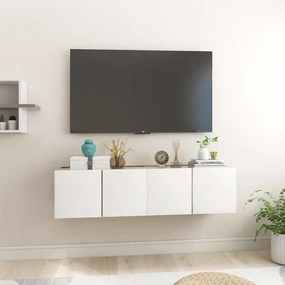 vidaXL Móveis de TV p/ parede 2 pcs 60x30x30 cm branco/carvalho sonoma