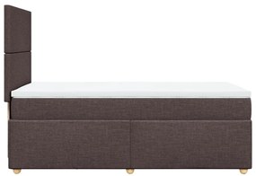 Cama com molas/colchão 90x190 cm tecido castanho-escuro