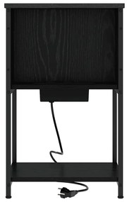 Armário de Cabeceira 2 pcs Carvalho preto 38 x 31 x 61 cm