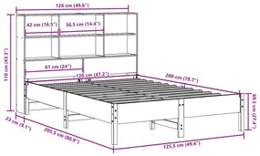 Cama com estante sem colchão 120x200 cm pinho maciço