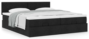 63 / 5,000vidaXL Estrutura de cama otomana com colchões tecido preto