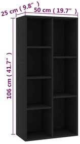 Estante 50x25x106 cm contraplacado preto