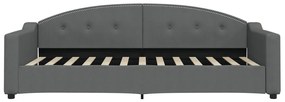 Sofá-cama com colchão 90x200 cm tecido cinzento-escuro