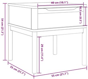 Mesa para candeeiro FLORO 55x55x54 cm pinho maciço castanho mel