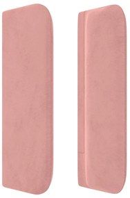Cabeceira de cama c/ abas veludo 183x16x78/88 cm rosa