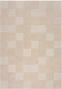 Tapete de lã tufado à mão com relevo Checkerboard