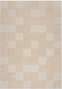 Tapete em lã artesanal com relevo Checkerboard
