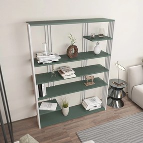 Estante Jenny – Verde e Branco – 120 cm x 160 cm x 29,6 cm