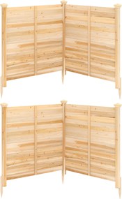 Biombos de privacidade para exterior 119 x 119 cm, 4 painéis com estacas metálicas, para ar condicionado e caixote do lixo de jardim, Natural
