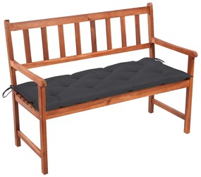 vidaXL Banco de jardim c/ almofadão 120 cm madeira acácia maciça