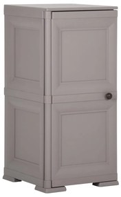 340609 vidaXL Armário de plástico 40x43x85,5 cm design de madeira cinzento