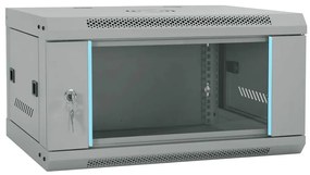 vidaXL Armário de Rede com armazenamento Cinzeto 60 x 45 x 35 cm Aço