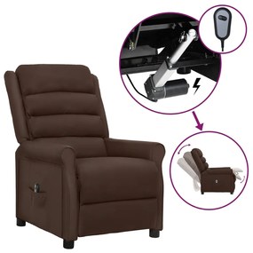 vidaXL Poltrona reclinável elétrica couro artificial castanho