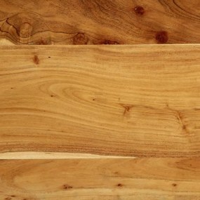 Cabeceira de cama 120 cm madeira de acácia maciça/ferro