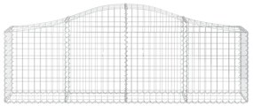 Cestos gabião arqueados 6 pcs 200x30x60/80 cm ferro galvanizado