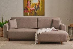 Sofá-Cama de Canto Mane – Castanho – 246x85x160 cm