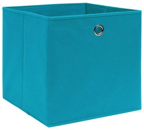 Caixas arrumação 10 pcs 28x28x28 cm tecido-não-tecido azul-bebé