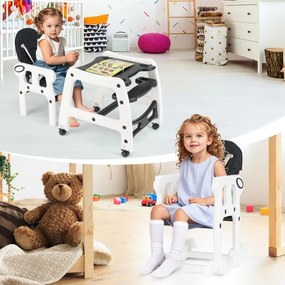 Cadeira alta 3 em 1 refeição bebés conversível em mesa e cadeira para crianças de 6 a 36 meses com bandeja removível, almofada, encosto com 3 níveis e