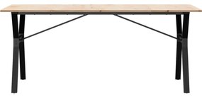 Mesa de jantar estrutura em Y 180x90x75cm pinho e aço