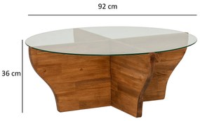 Mesa de Café Amphora - Castanha - 92cm x 36cm x 92cm
