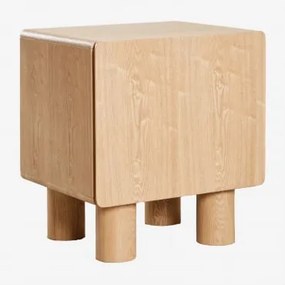 Mesinha De Cabeceira 50x40 Cm Em Mdf E Folha De Gumeri Madeira Natural - Sklum