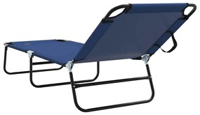 Chaise Longue Dobrável 2 pcs Azul Portátil em Tecido Oxford 600D