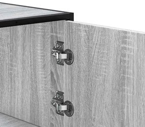 Armário alto 68x35x106,5 cm madeira e metal cinza sonoma
