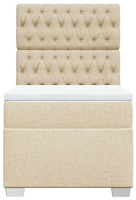 Cama com molas/colchão 90x200 cm tecido cor crème