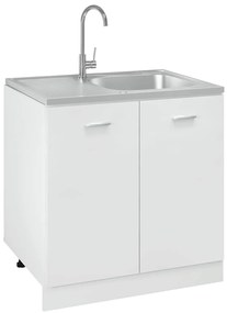 Lava-louça cozinha + escorredor 800x600x155mm aço inox prateado